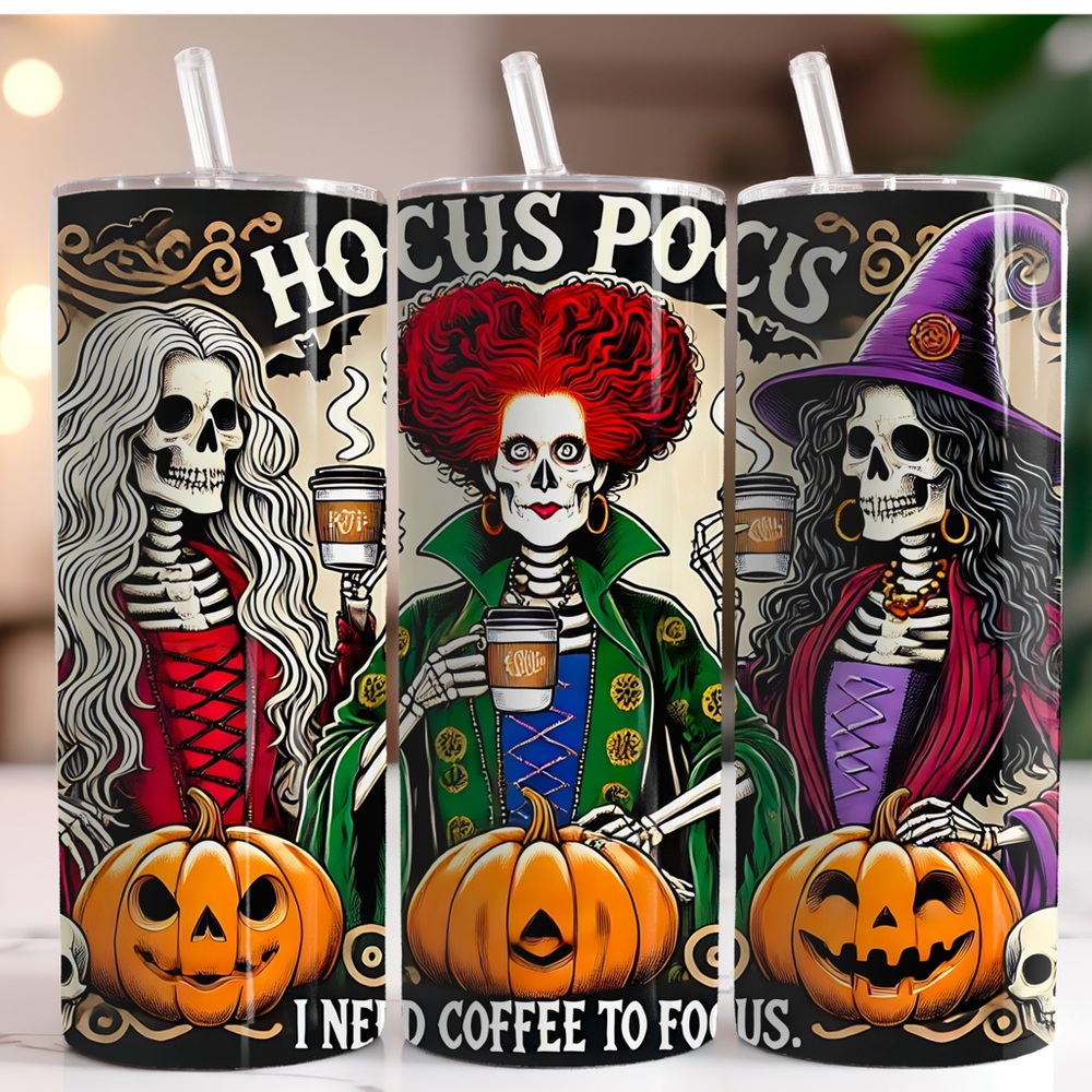 (1) 20oz Halloween Tumbler,  Hocus Pocus Tumbler